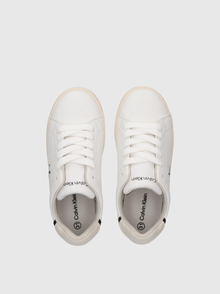White Kids Low Cut Lace-Up Sneakers  Kids Unisex