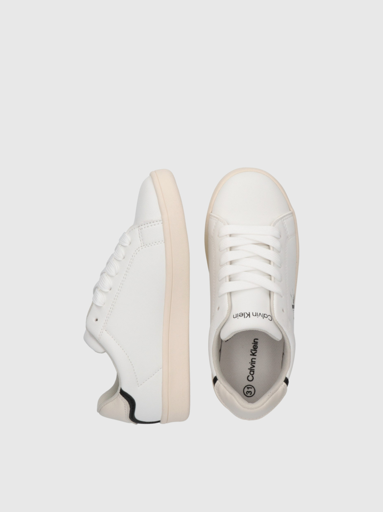 White Kids Low Cut Lace-Up Sneakers  Kids Unisex