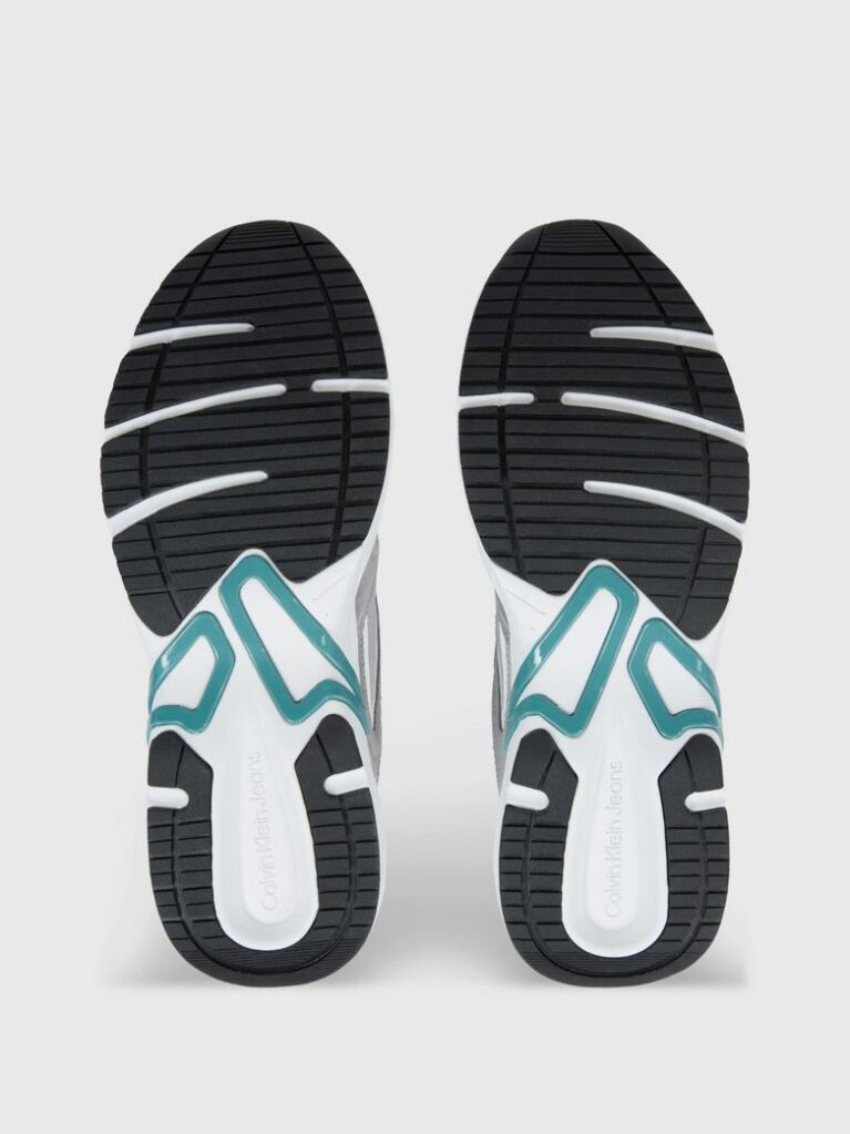 Multi Leather And Recycled Mesh Trainers  Men