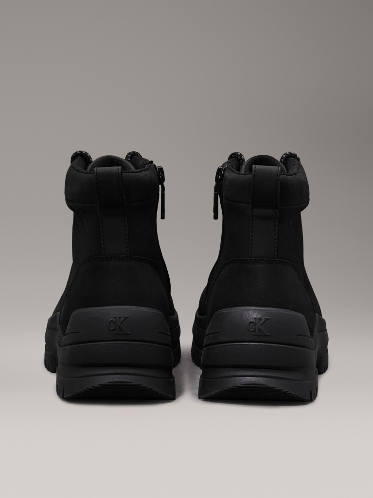Black Leather Boots  Men