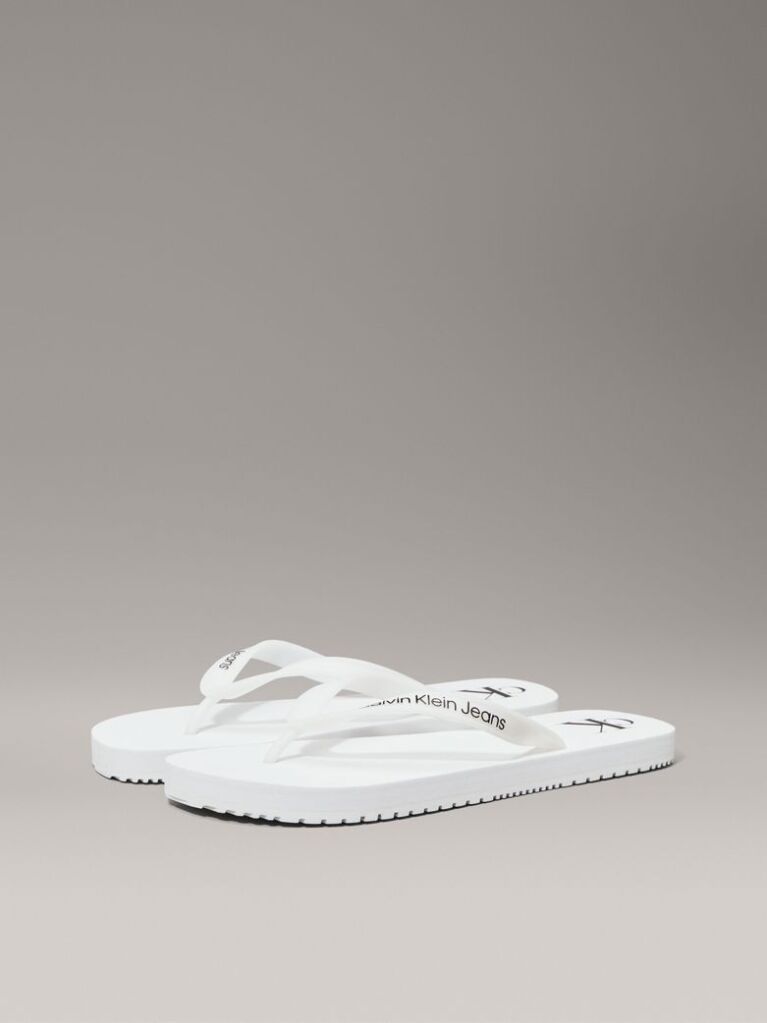 White Flip Flops  Men