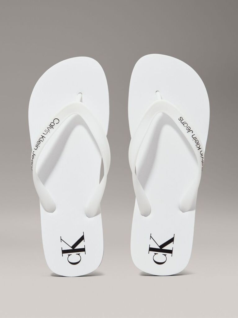 White Flip Flops  Men
