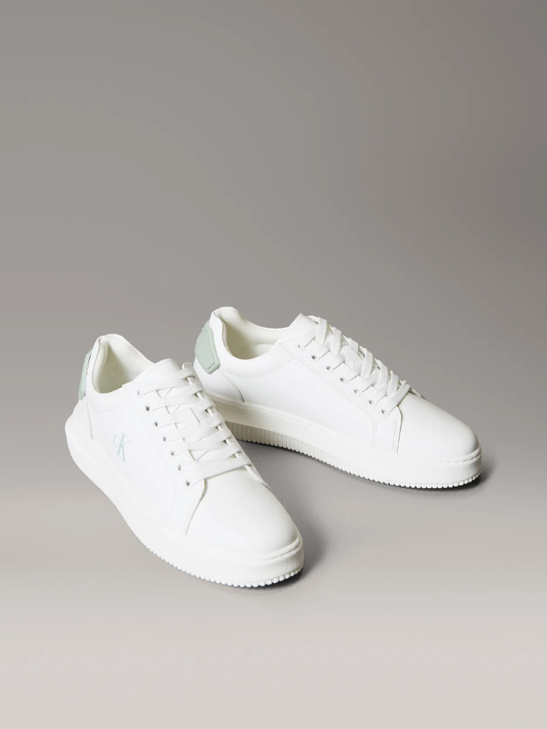White Leather Trainers  Men