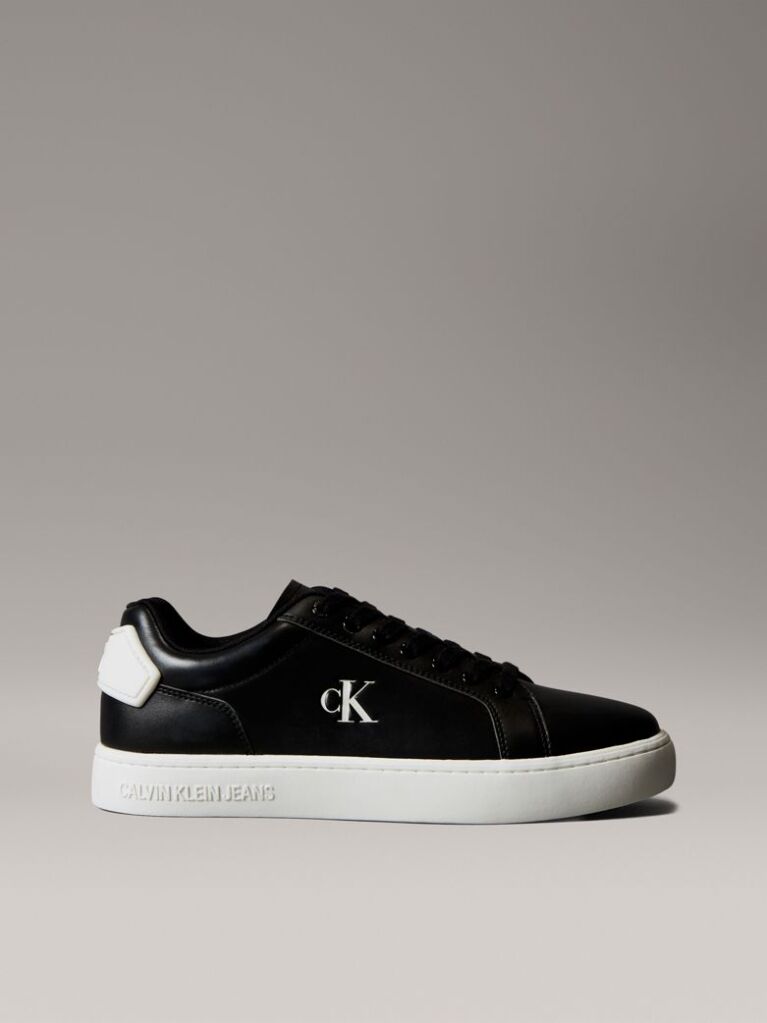 Black Leather Trainers  Men