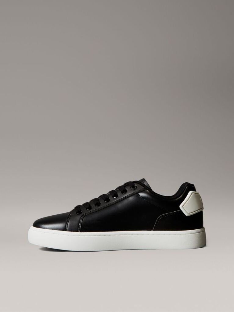 Black Leather Trainers  Men