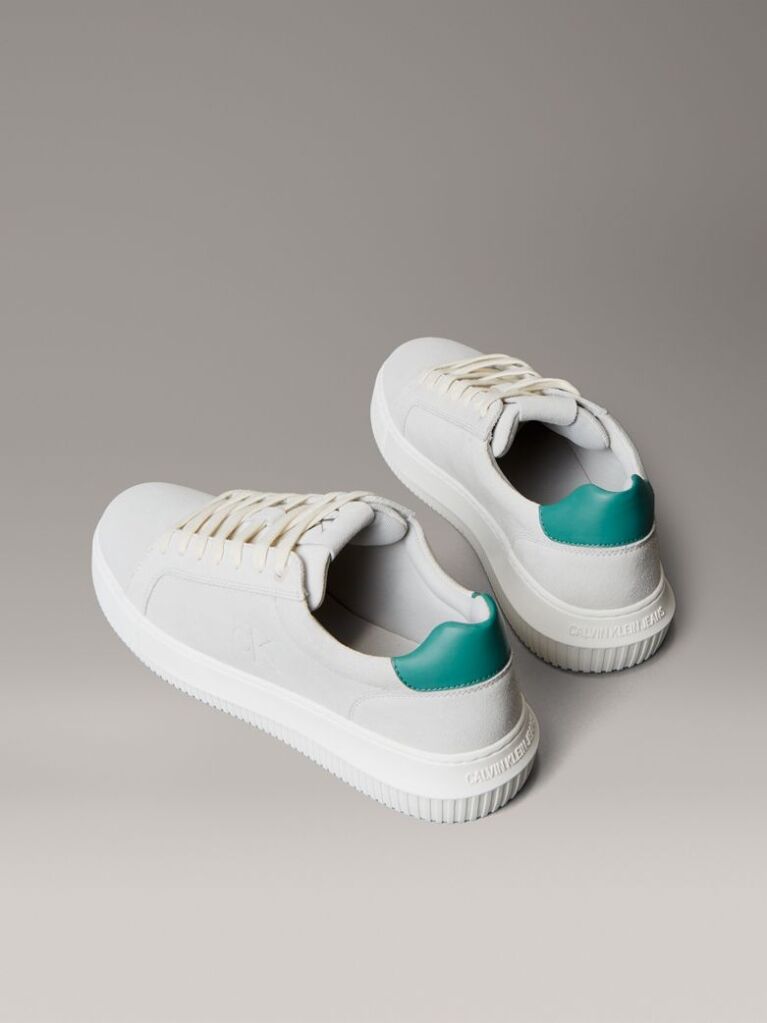 Λευκό Chunky Δερμάτινα Sneakers  Άνδρας