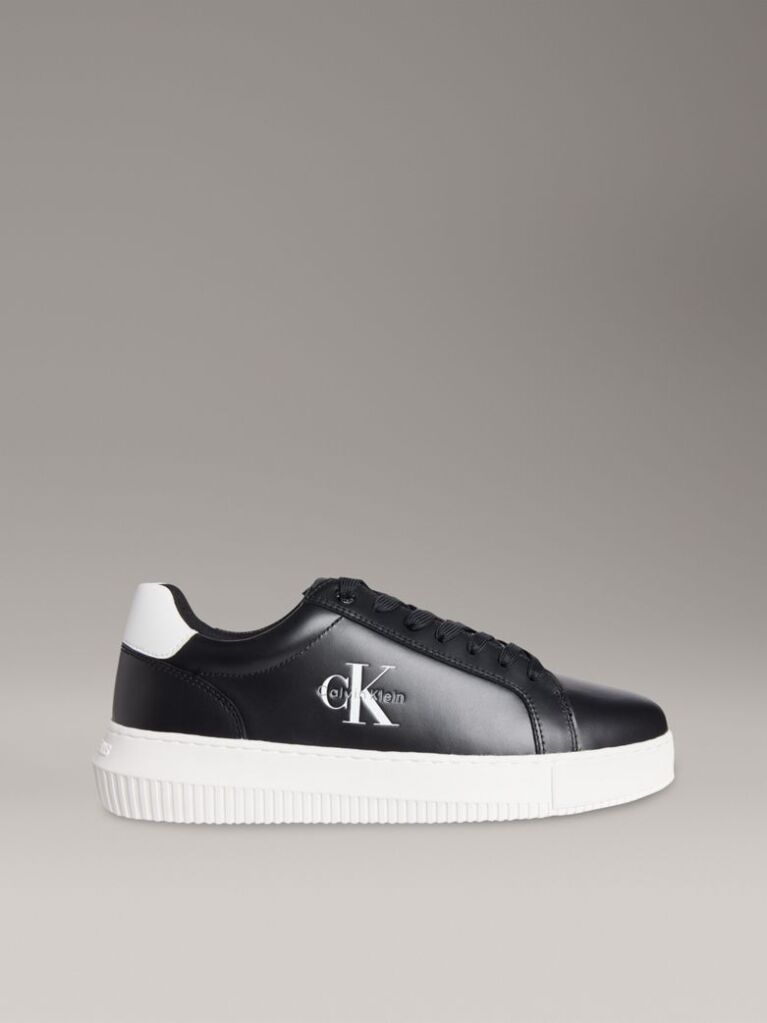 Black Leather Trainers  Men