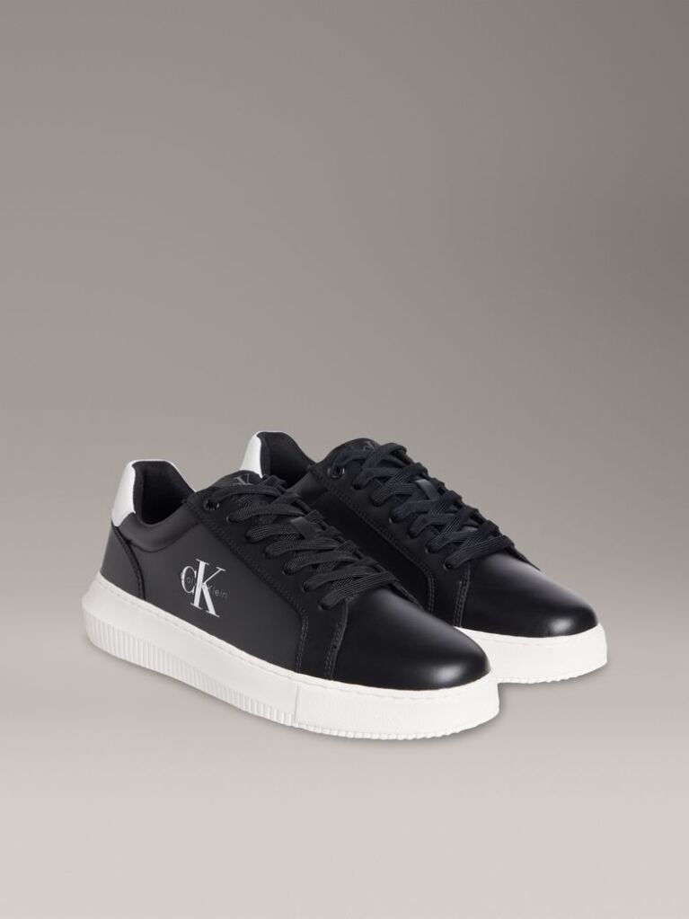 Black Leather Trainers  Men