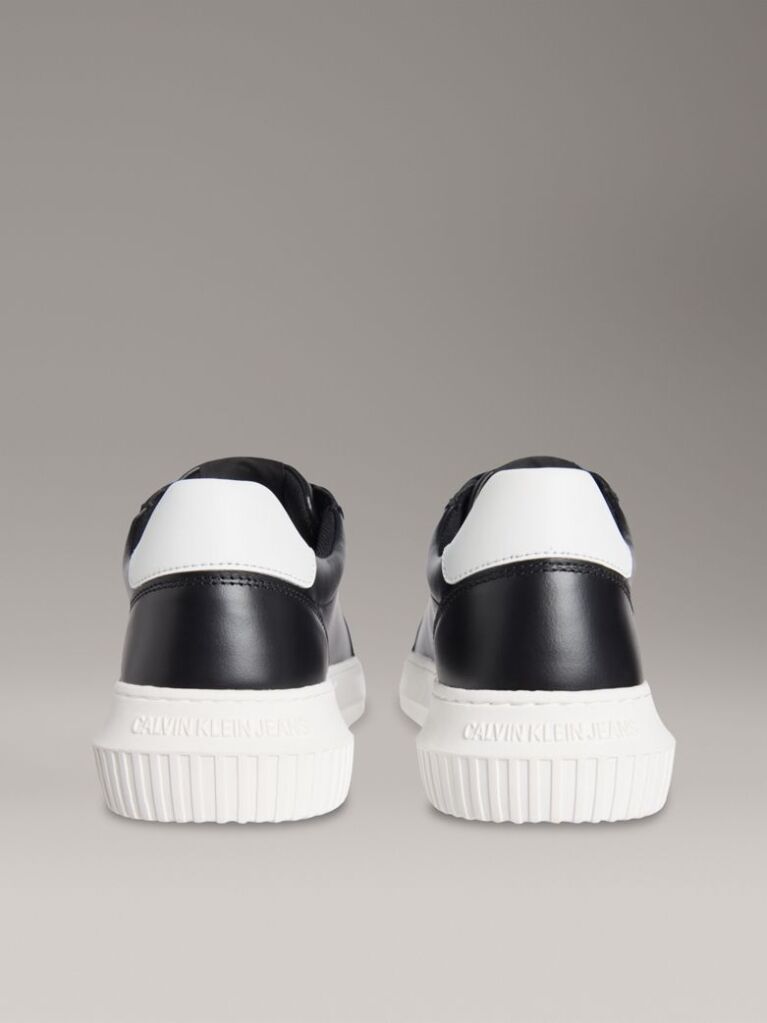 Black Leather Trainers  Men