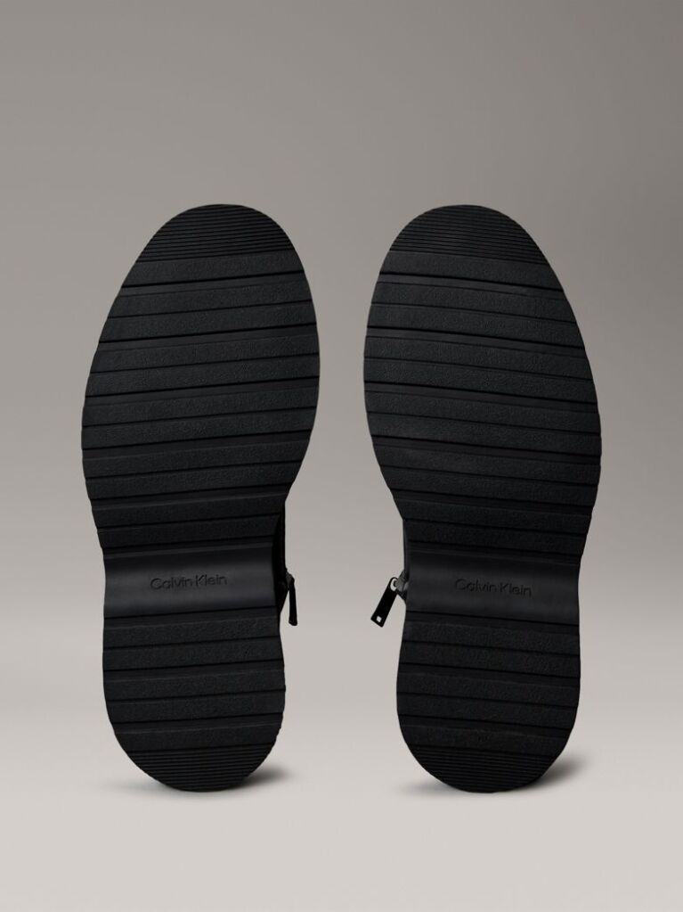 Black Tumbled Leather Lace-Up Zip Boots  Men