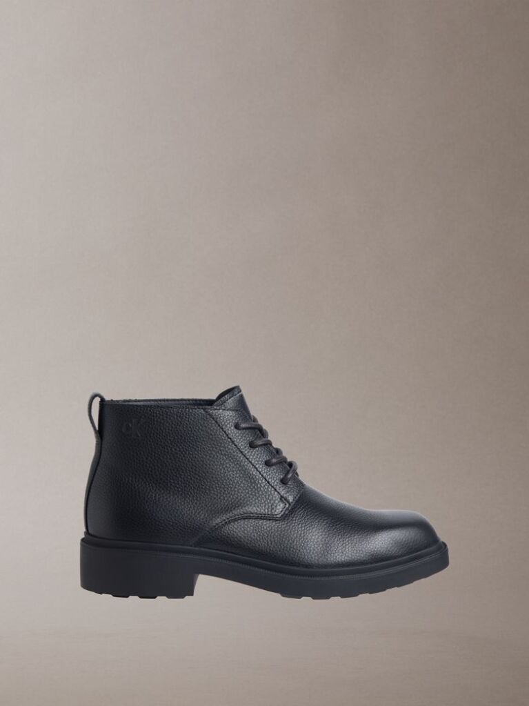 Black Leather Airfit® Lugged Desert Boots  Men