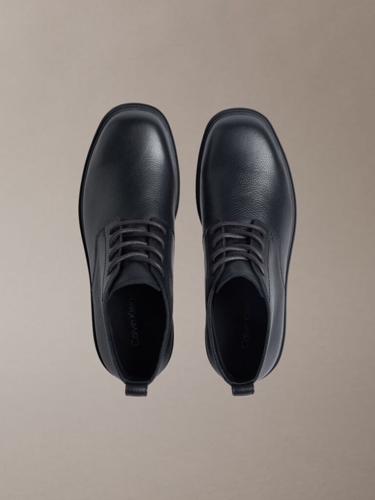 Black Leather Airfit® Lugged Desert Boots  Men
