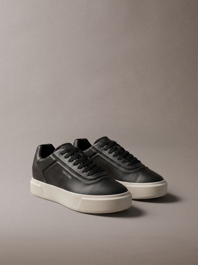 Black Premier - Leather Signature Trainers  Men
