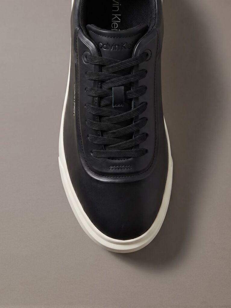 Black Premier - Leather Signature Trainers  Men