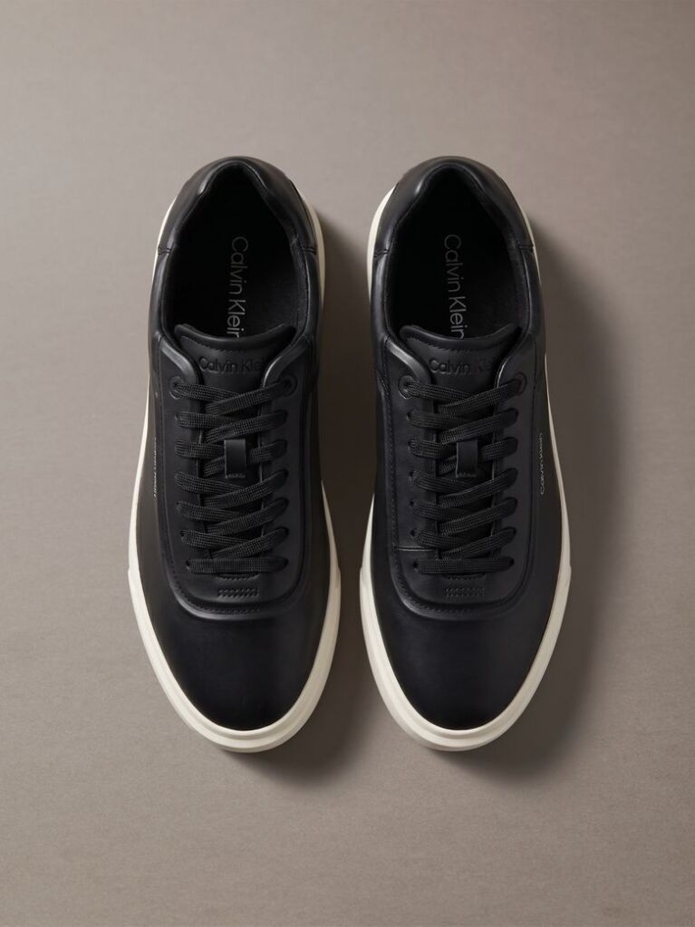 Black Premier - Leather Signature Trainers  Men
