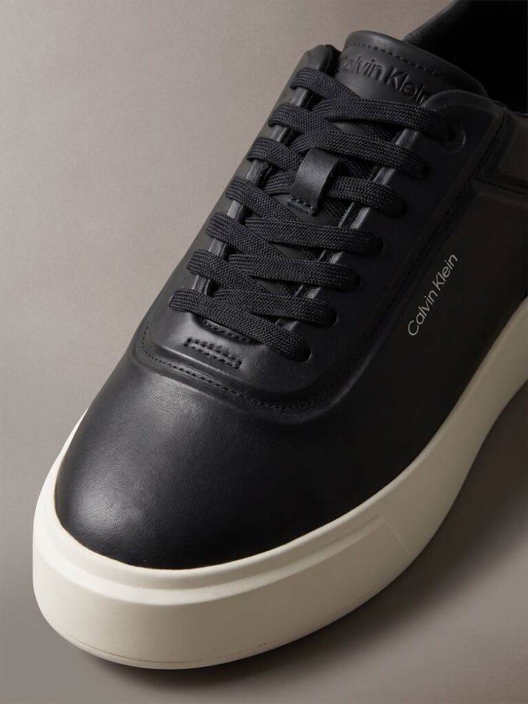 Black Premier - Leather Signature Trainers  Men