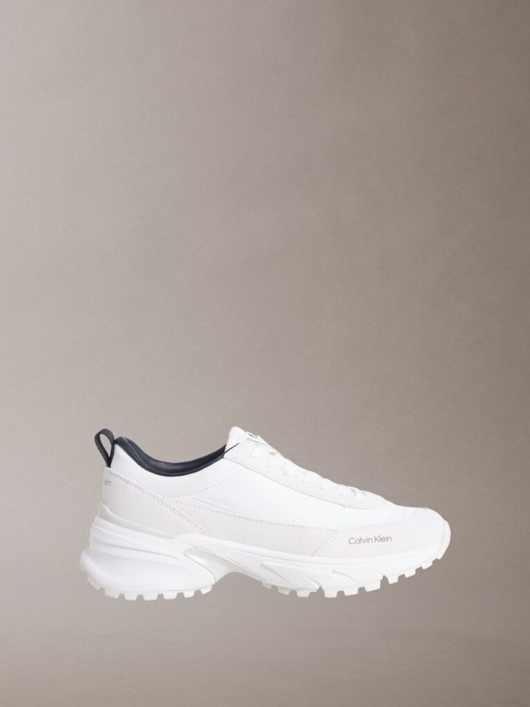 White Suede and Nylon Runner Trainers  Men