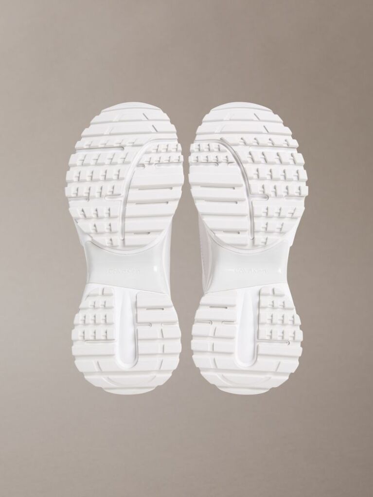 White Suede and Nylon Runner Trainers  Men