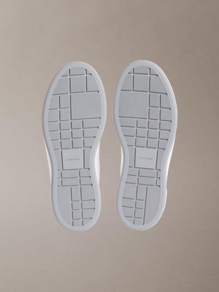 White Leather Signature Logo Trainers  Men