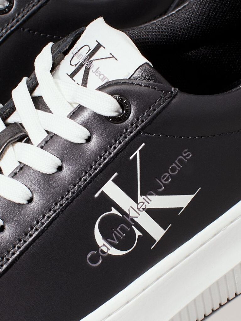 Μαύρο Δερμάτινα Sneakers  Γυναίκα