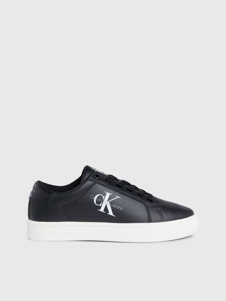 Black Leather Trainers  Women