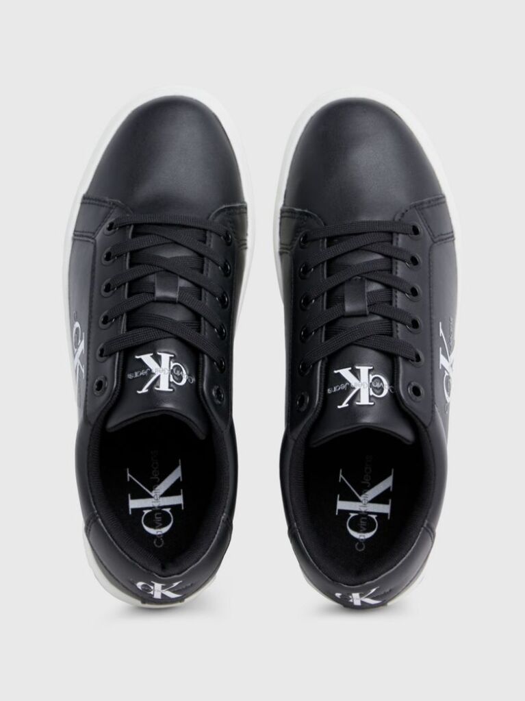 Black Leather Trainers  Women