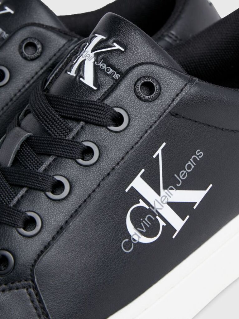 Black Leather Trainers  Women