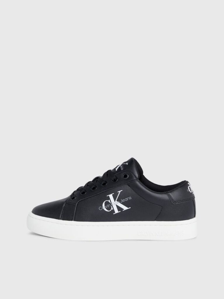 Black Leather Trainers  Women