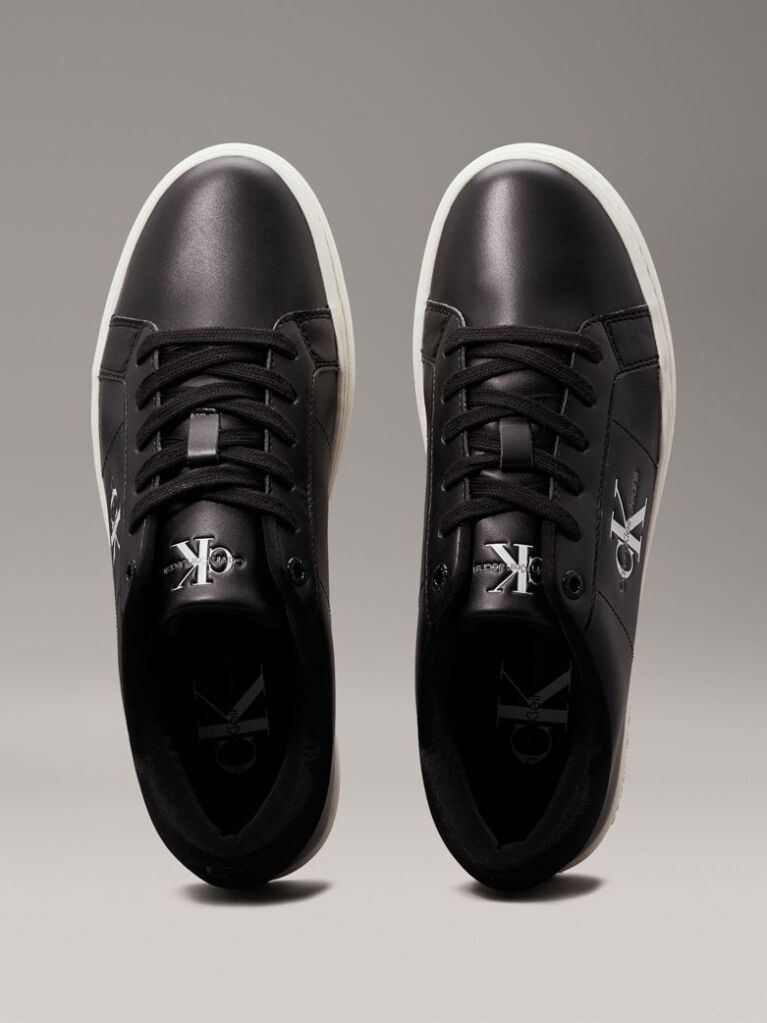 Black Leather Trainers  Women