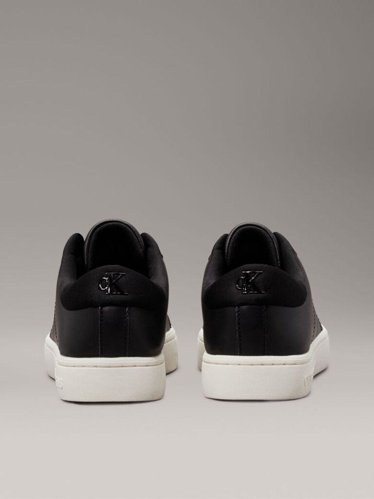 Black Leather Trainers  Women