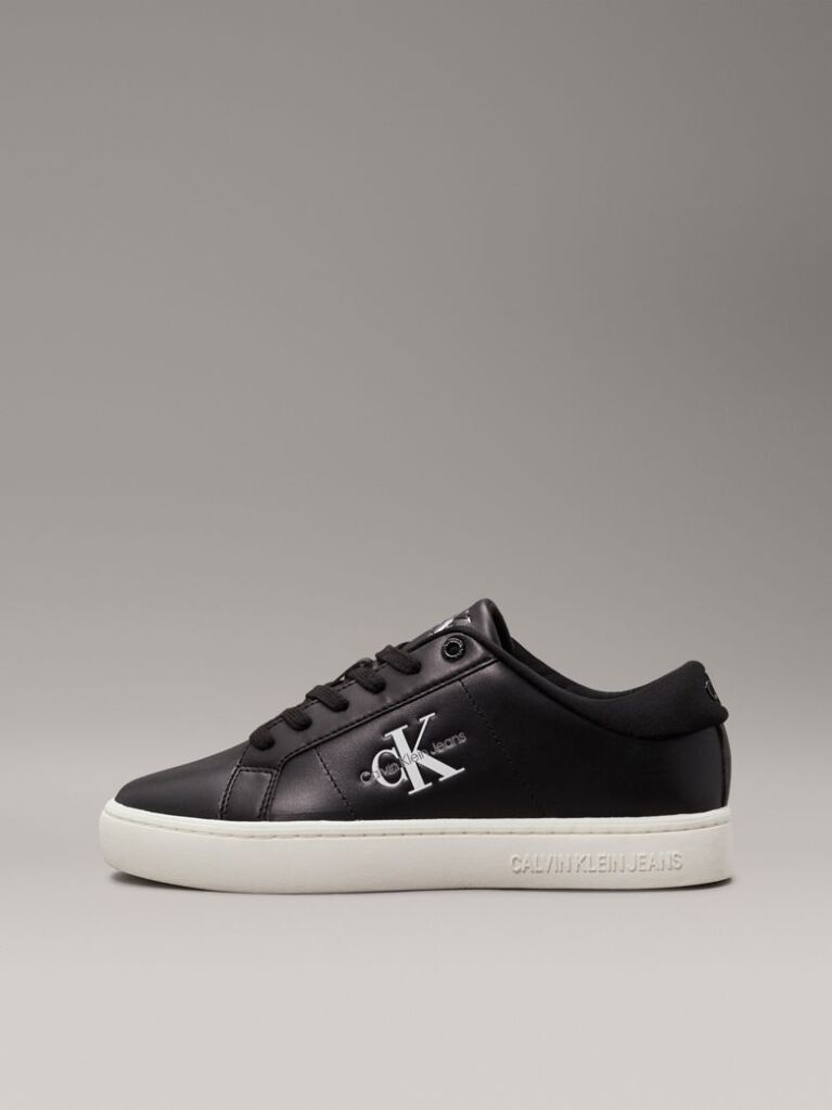 Black Leather Trainers  Women
