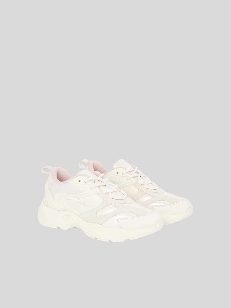 Multi Retro Tennis Low Lace Mix Trainers  Women