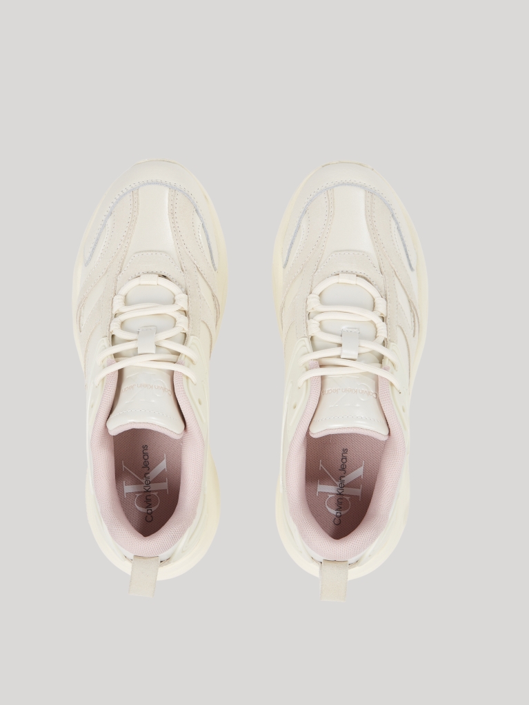 Multi Retro Tennis Low Lace Mix Trainers  Women
