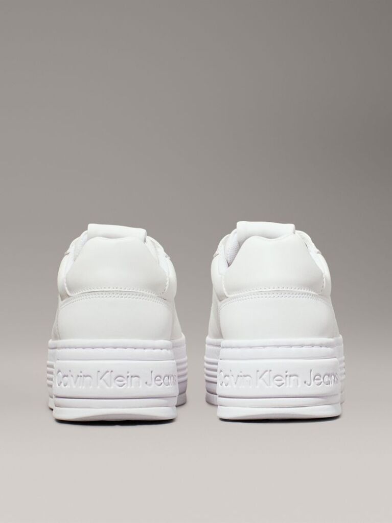 Λευκό Δερμάτινα Sneakers Με Πλατφόρμα  Γυναίκα