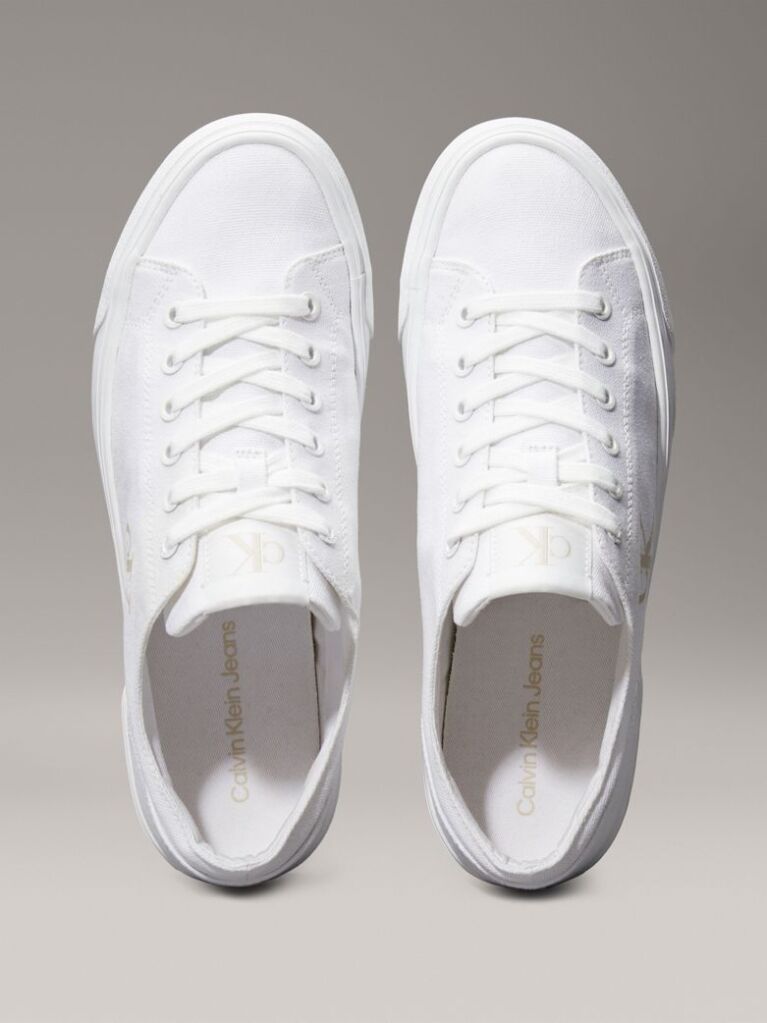 Λευκό Platform Sneakers Από Canvas  Γυναίκα
