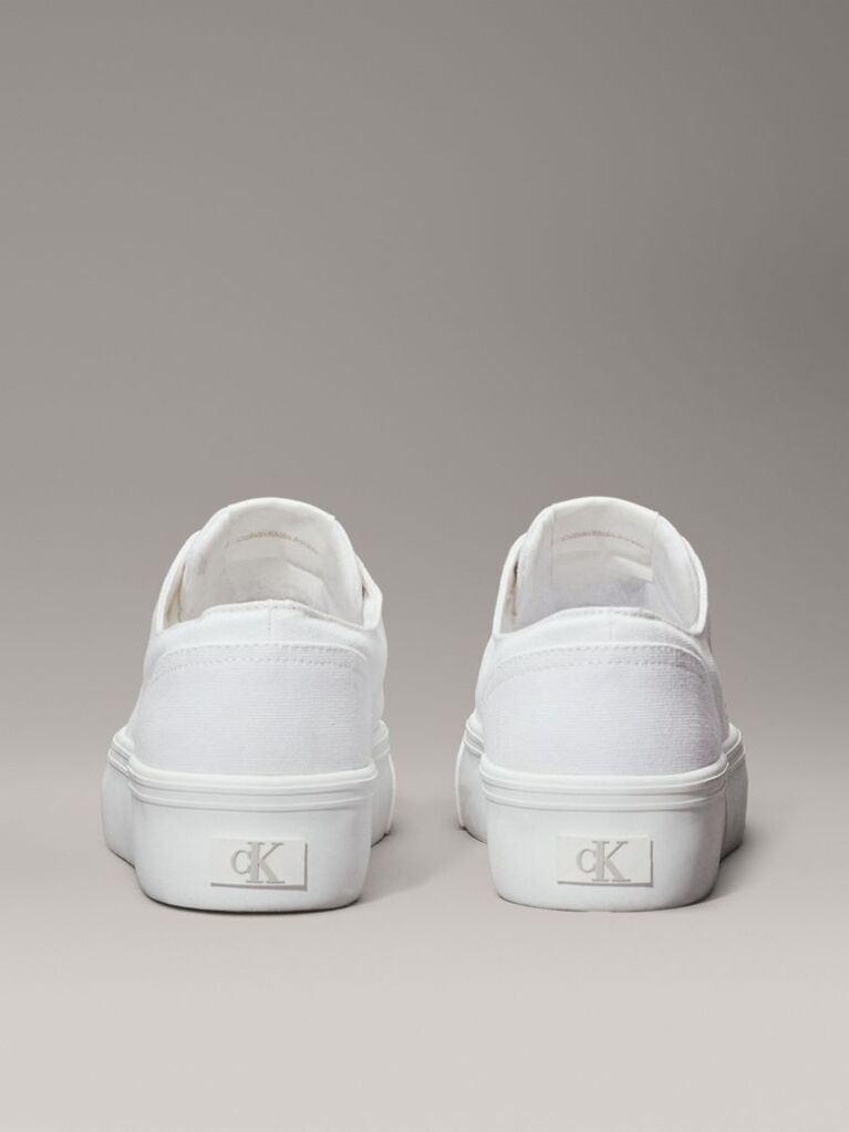 Λευκό Platform Sneakers Από Canvas  Γυναίκα