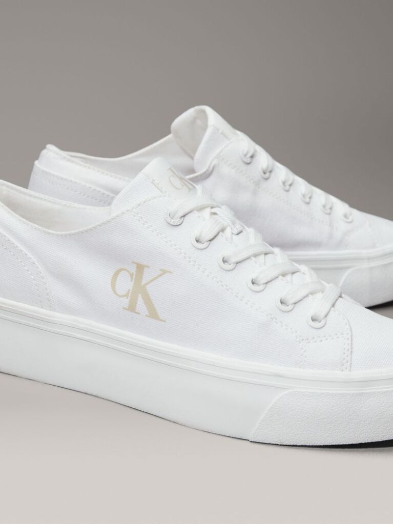 Λευκό Platform Sneakers Από Canvas  Γυναίκα