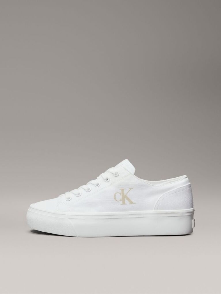Λευκό Platform Sneakers Από Canvas  Γυναίκα