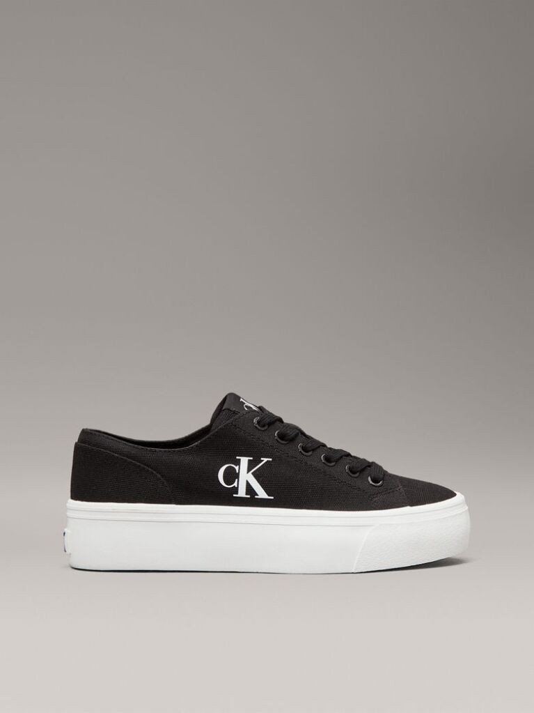 Μαύρο Platform Sneakers Από Canvas  Γυναίκα