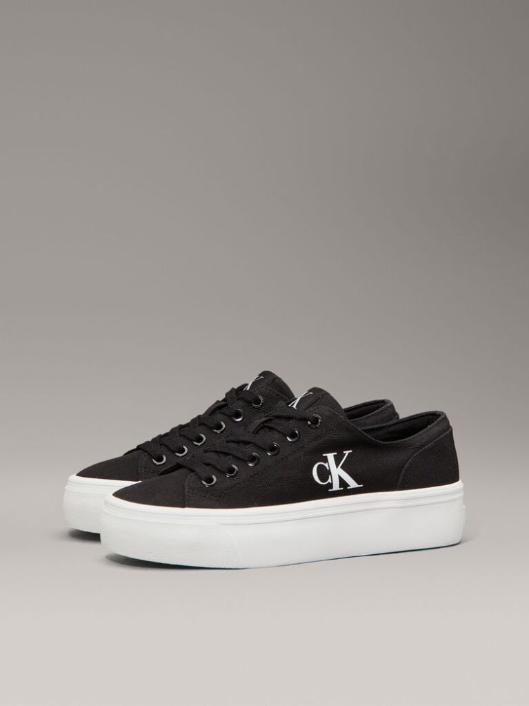 Μαύρο Platform Sneakers Από Canvas  Γυναίκα