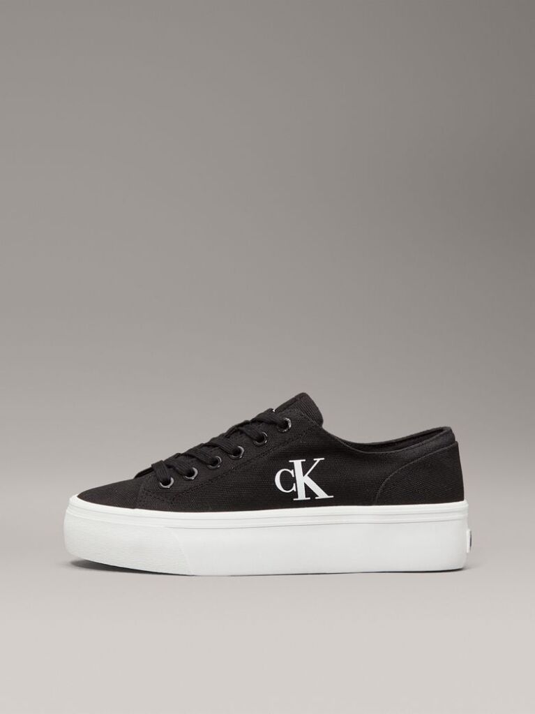 Μαύρο Platform Sneakers Από Canvas  Γυναίκα