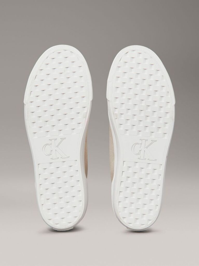 Μπεζ Platform Sneakers Από Canvas  Γυναίκα