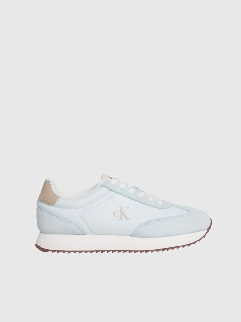 Blue Leather Trainers  Women
