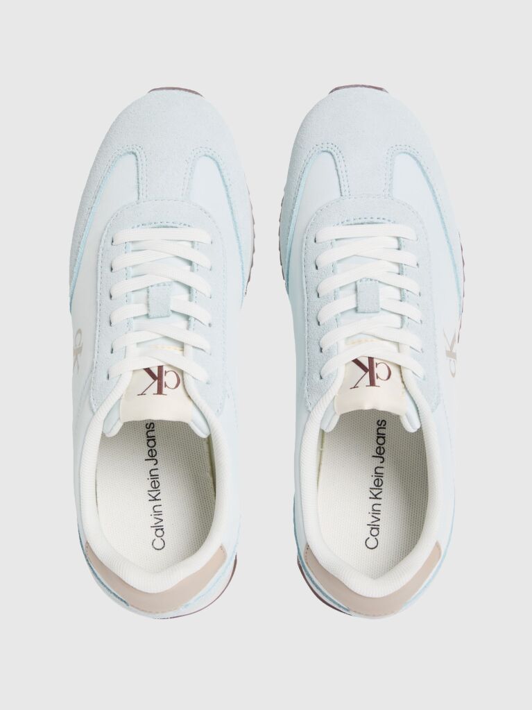 Blue Leather Trainers  Women