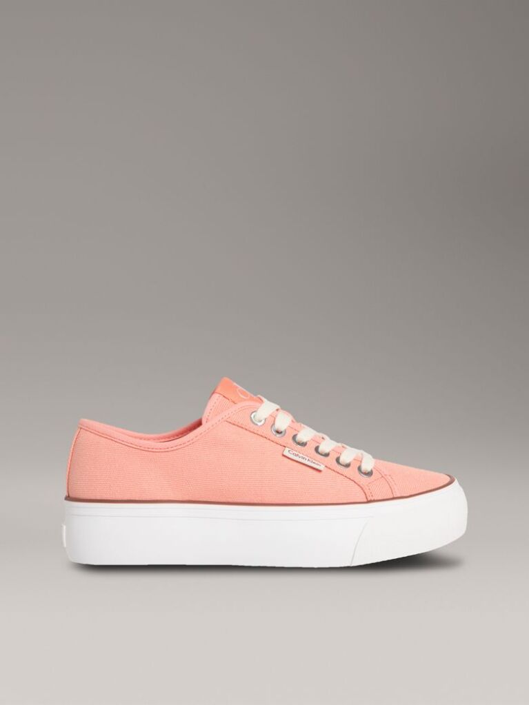 Pink Canvas Platform Trainers  Women