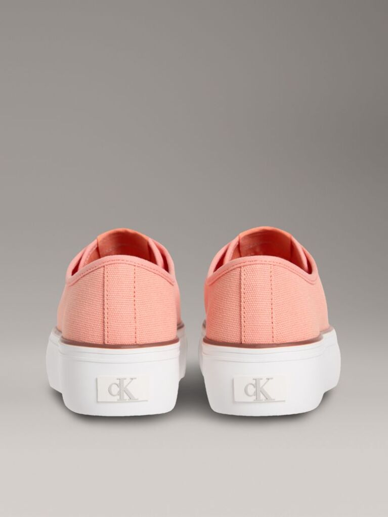 Pink Canvas Platform Trainers  Women