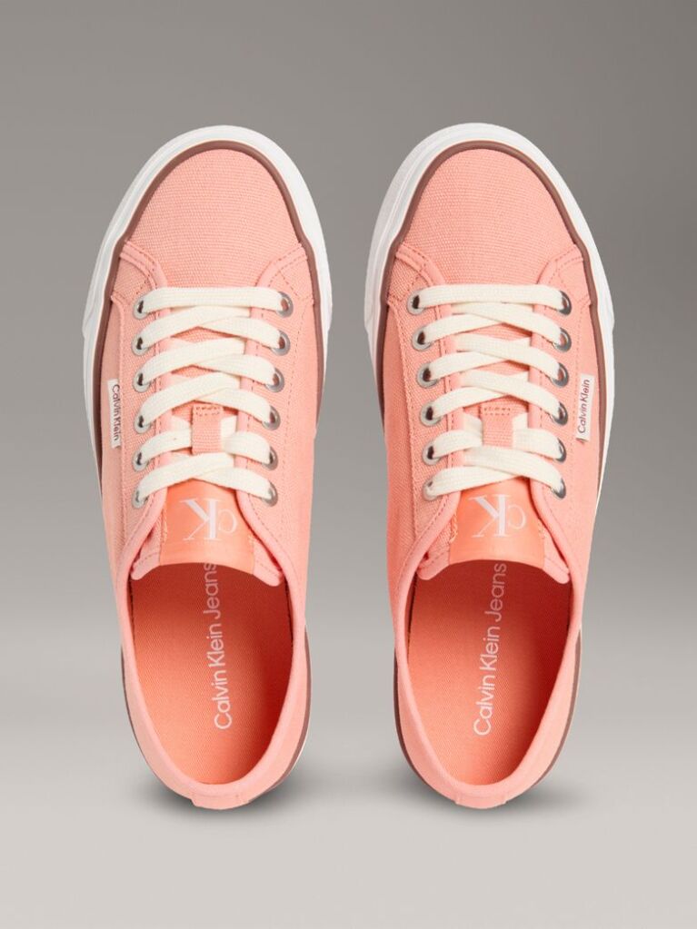 Pink Canvas Platform Trainers  Women