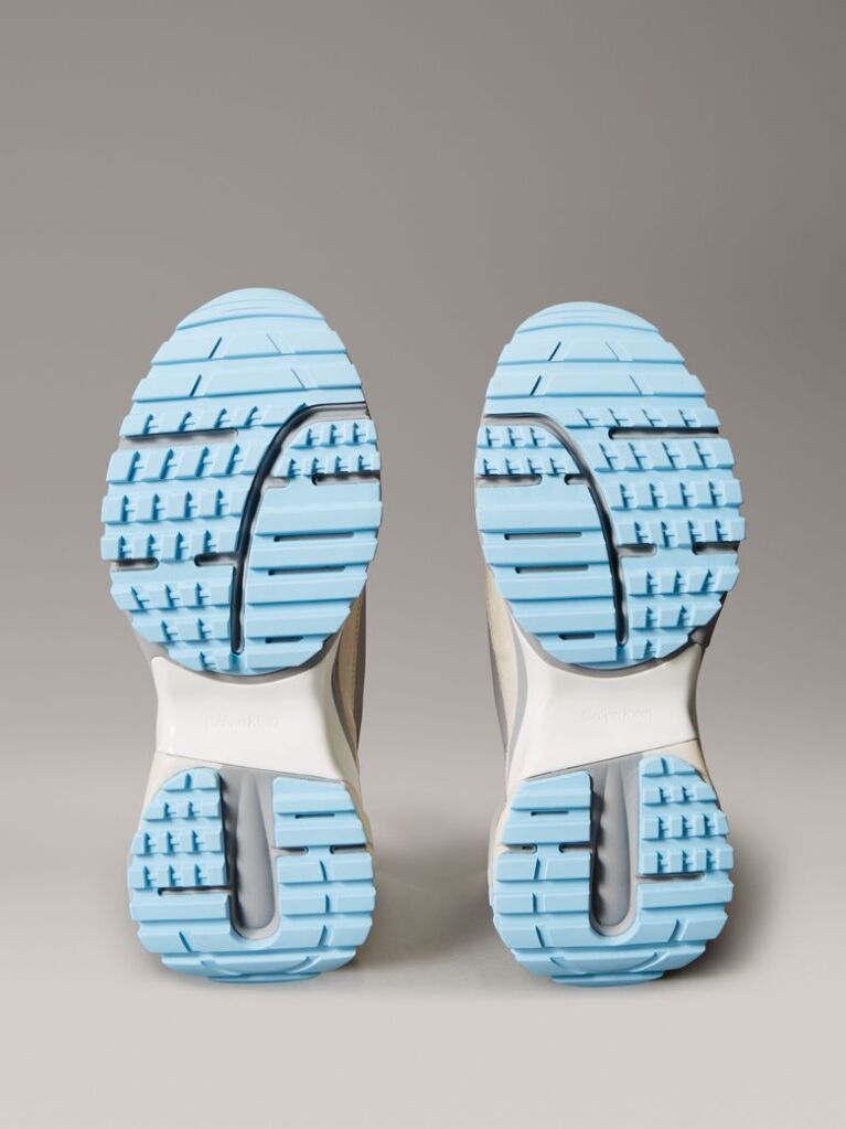 Grey Leather Runner Trainers  Women