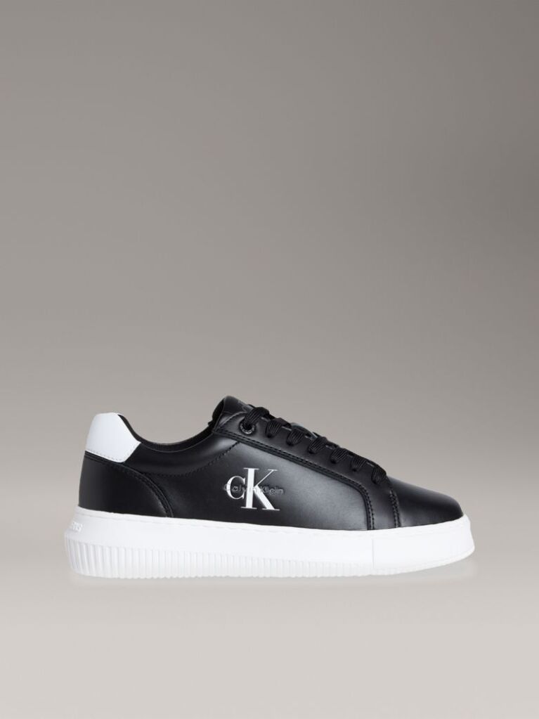 Black Leather Trainers  Women