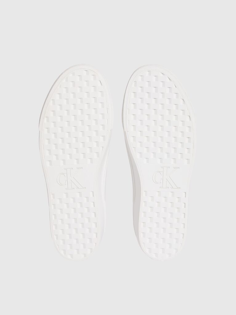 White Vulcanised Leather Trainers  Women